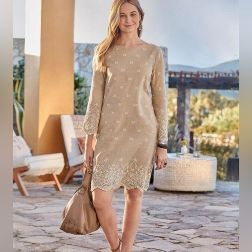Sundance embroidered cotton tunic dress